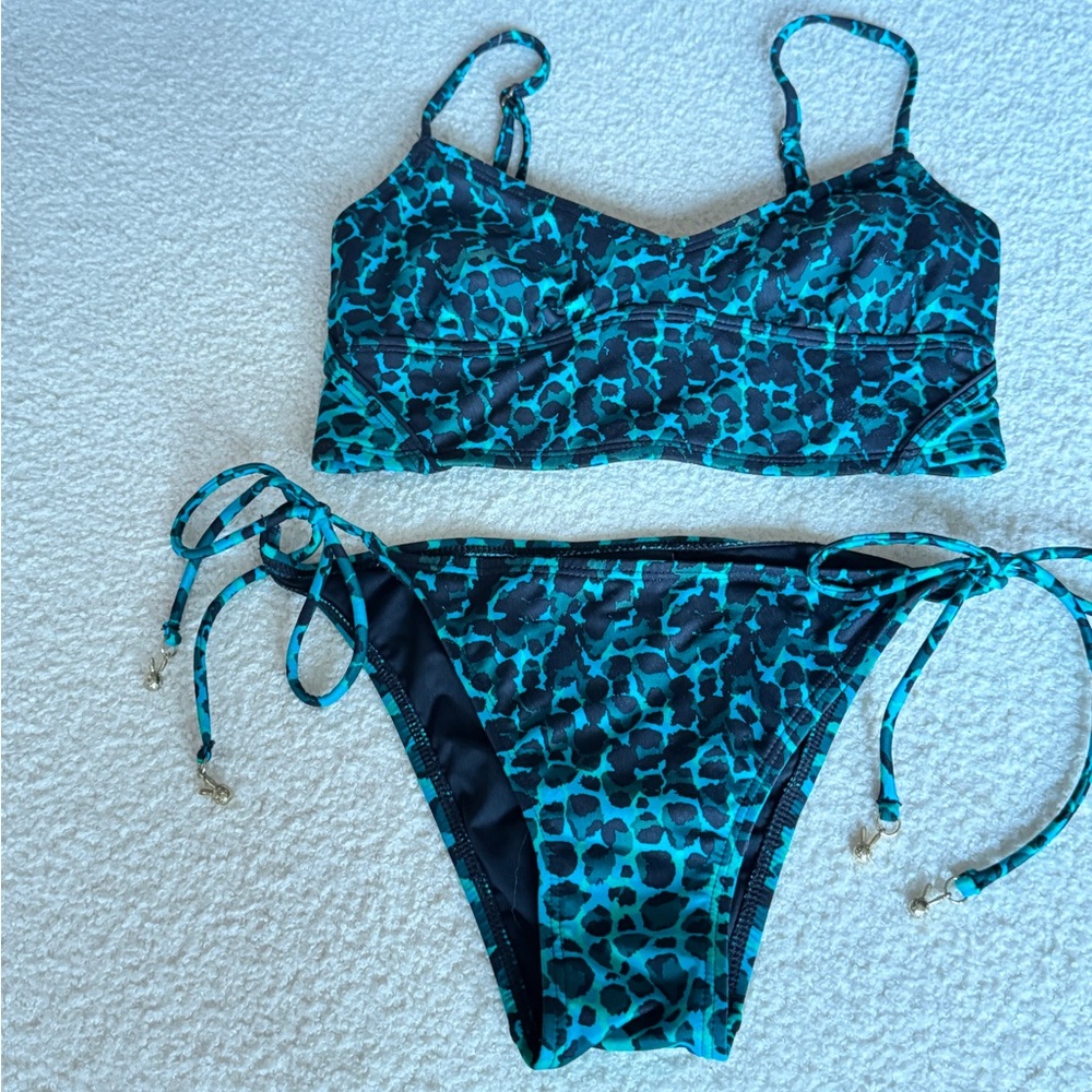 Marc By Marc Jacobs Teal and Black Swimwear
